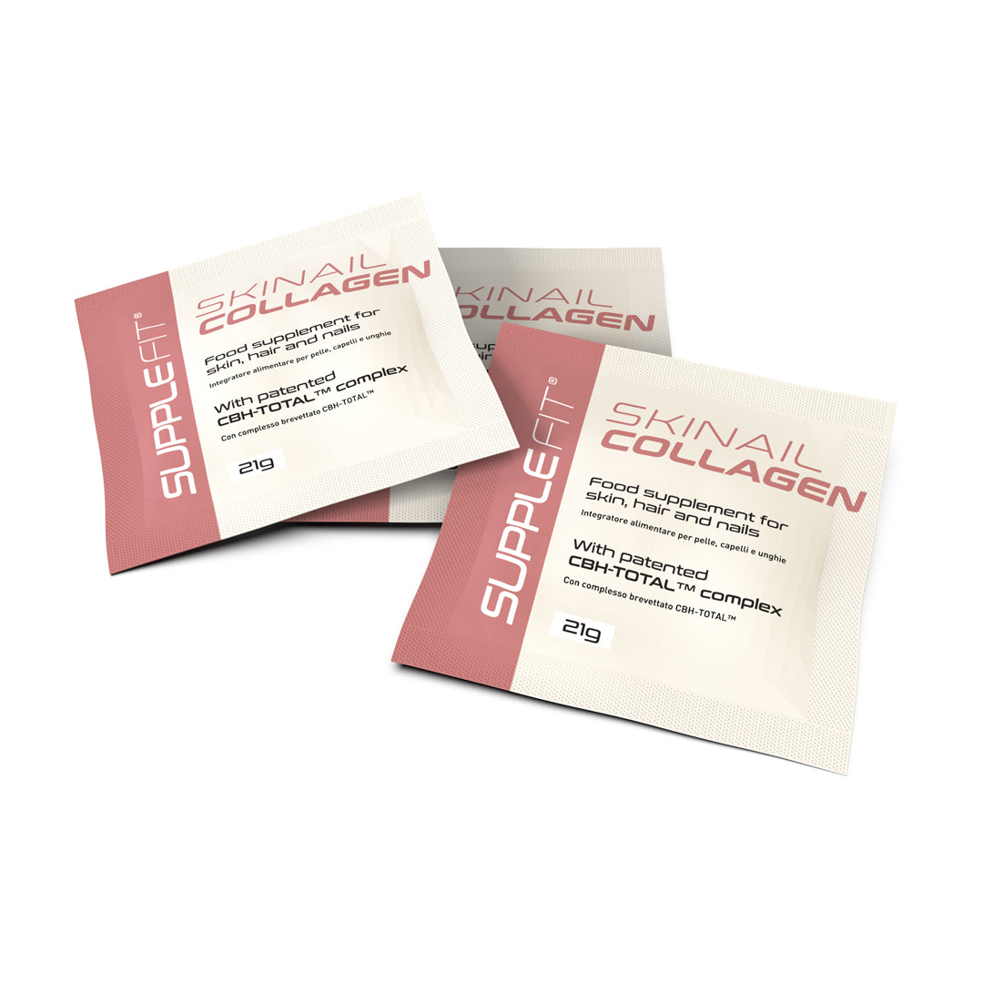Complément alimentaire Skinail Collagène pour une peau lisse, des cheveux forts et des ongles solides.